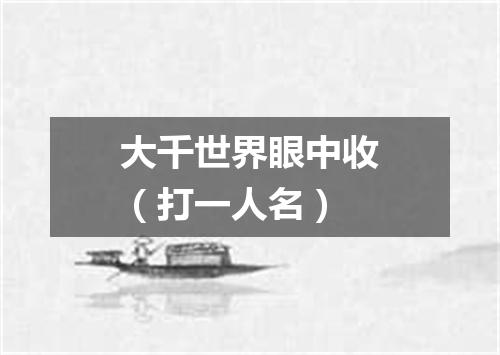 大千世界眼中收（打一人名）