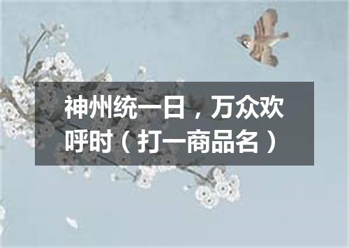 神州统一日，万众欢呼时（打一商品名）