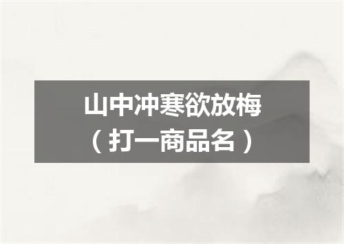 山中冲寒欲放梅（打一商品名）