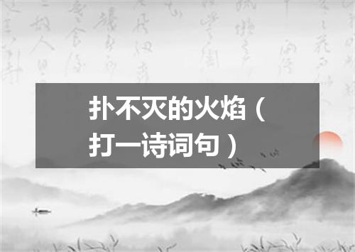 扑不灭的火焰（打一诗词句）