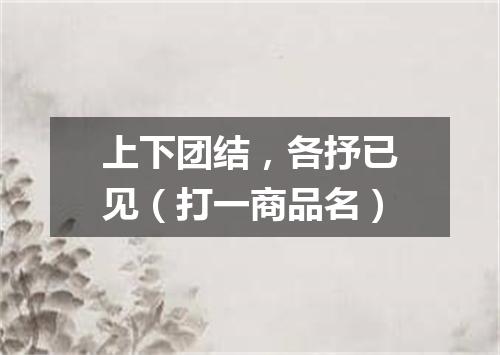 上下团结，各抒已见（打一商品名）