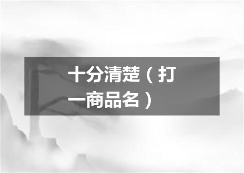 十分清楚（打一商品名）
