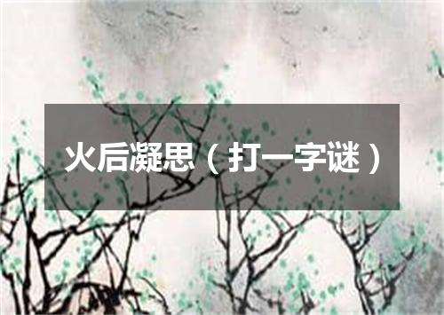 火后凝思（打一字谜）