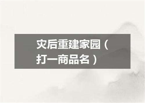 灾后重建家园（打一商品名）