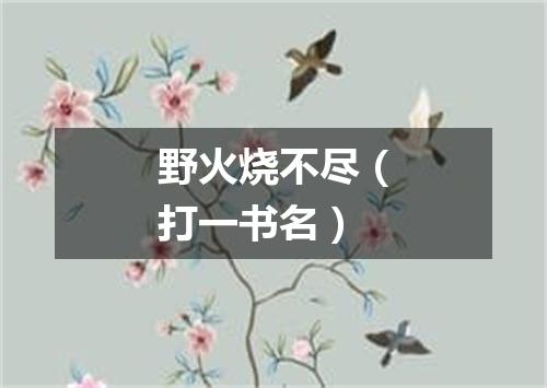野火烧不尽（打一书名）