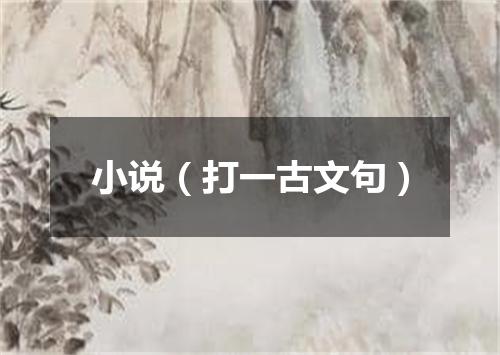 小说（打一古文句）