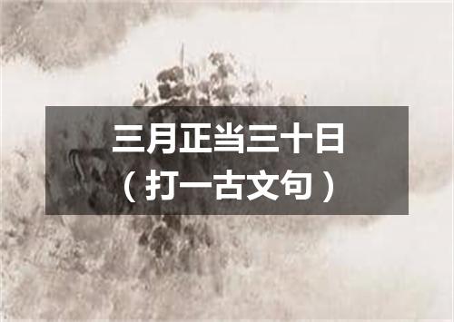 三月正当三十日（打一古文句）