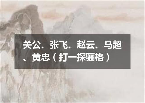 关公、张飞、赵云、马超、黄忠（打一探骊格）