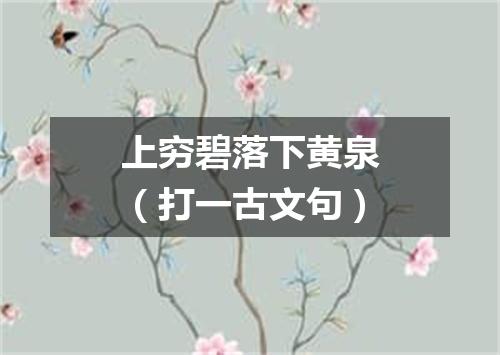 上穷碧落下黄泉（打一古文句）