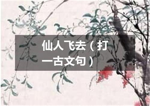 仙人飞去（打一古文句）
