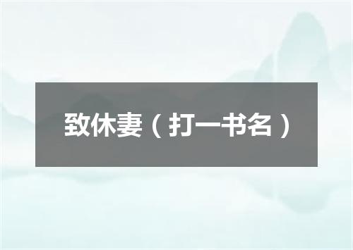 致休妻（打一书名）