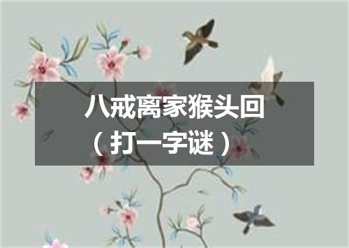 八戒离家猴头回（打一字谜）