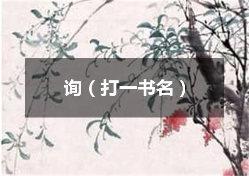 询（打一书名）