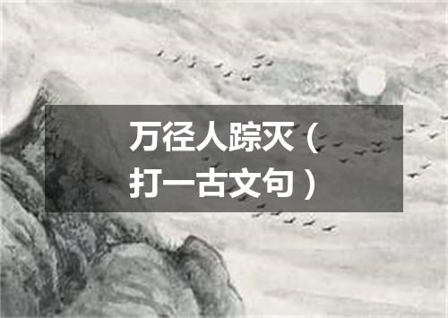 万径人踪灭（打一古文句）