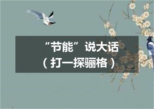 “节能”说大话（打一探骊格）