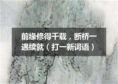 前缘修得千载，断桥一遇续就（打一新词语）