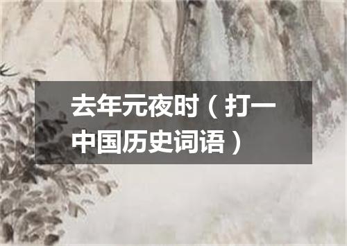 去年元夜时（打一中国历史词语）