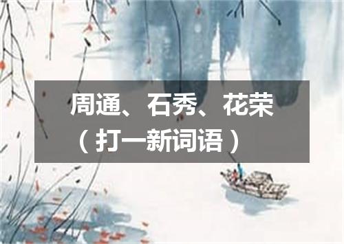 周通、石秀、花荣（打一新词语）