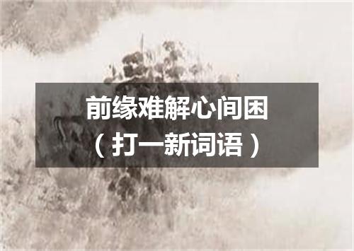 前缘难解心间困（打一新词语）
