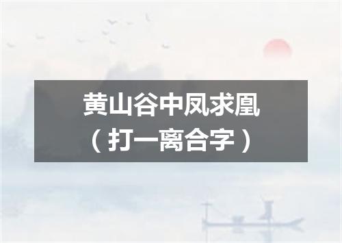 黄山谷中凤求凰（打一离合字）