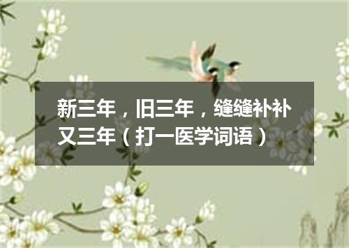 新三年，旧三年，缝缝补补又三年（打一医学词语）