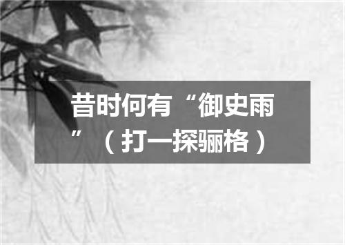昔时何有“御史雨”（打一探骊格）