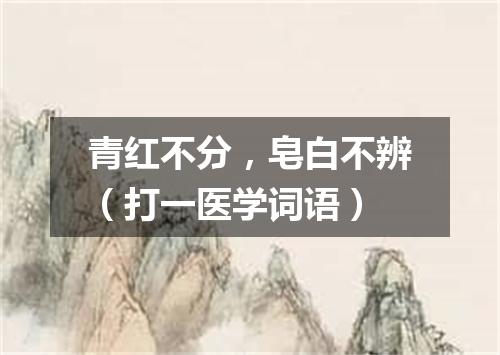 青红不分，皂白不辨（打一医学词语）