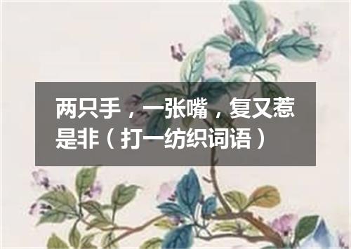 两只手，一张嘴，复又惹是非（打一纺织词语）