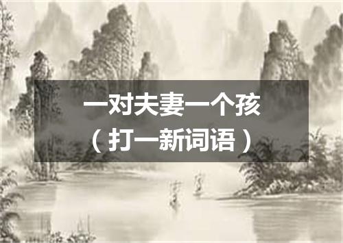 一对夫妻一个孩（打一新词语）