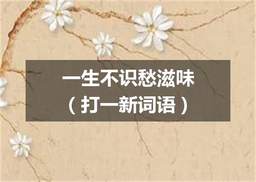 一生不识愁滋味（打一新词语）