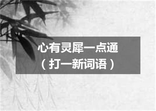 心有灵犀一点通（打一新词语）
