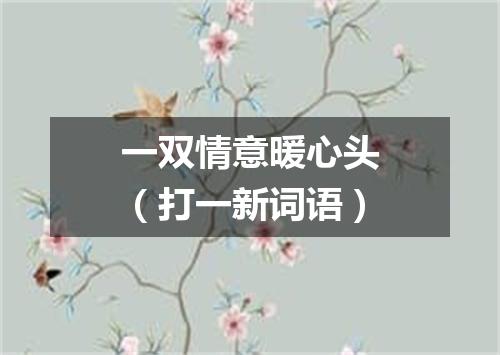 一双情意暖心头（打一新词语）