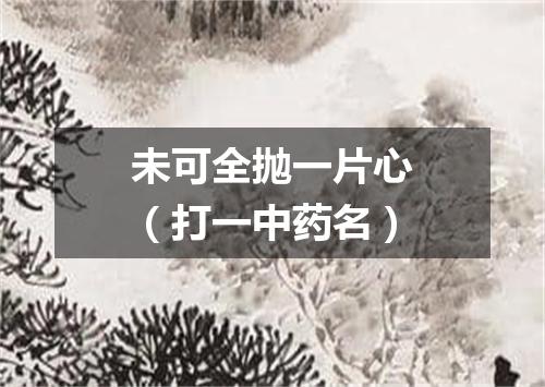 未可全抛一片心（打一中药名）