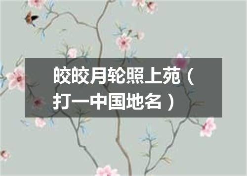 皎皎月轮照上苑（打一中国地名）