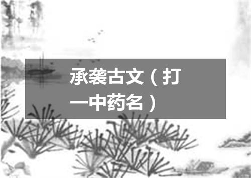 承袭古文（打一中药名）