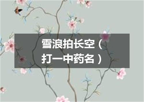 雪浪拍长空（打一中药名）