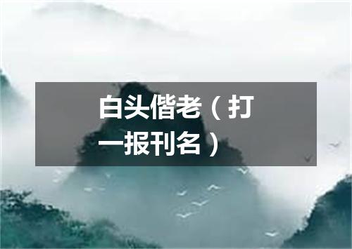 白头偕老（打一报刊名）