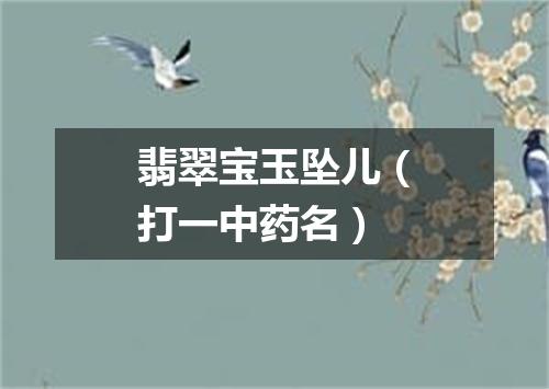翡翠宝玉坠儿（打一中药名）