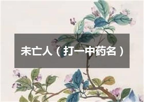 未亡人（打一中药名）