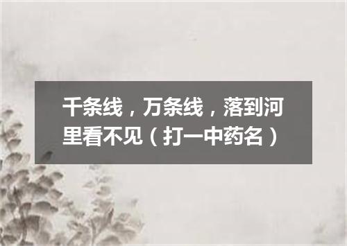 千条线，万条线，落到河里看不见（打一中药名）