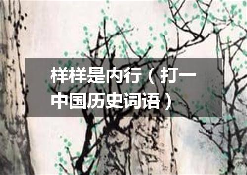 样样是内行（打一中国历史词语）