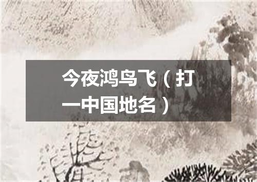 今夜鸿鸟飞（打一中国地名）