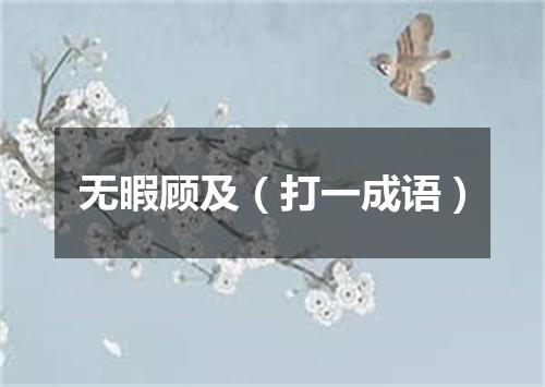 无暇顾及（打一成语）