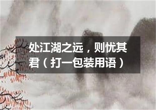 处江湖之远，则忧其君（打一包装用语）