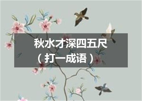 秋水才深四五尺（打一成语）