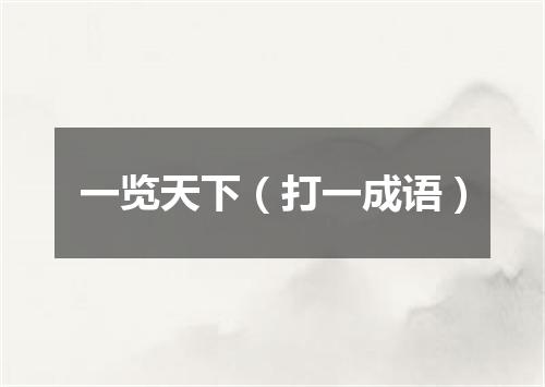一览天下（打一成语）