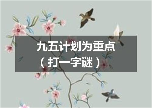 九五计划为重点（打一字谜）