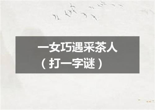 一女巧遇采茶人（打一字谜）