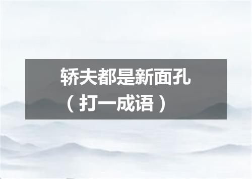 轿夫都是新面孔（打一成语）