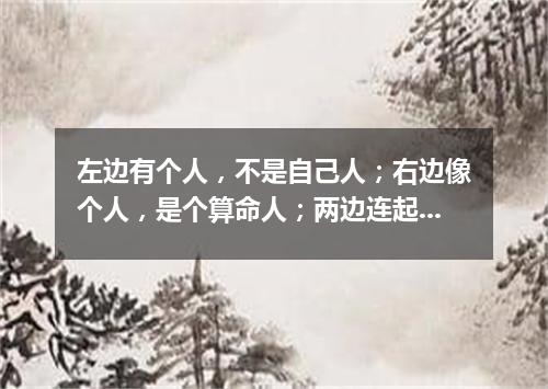 左边有个人，不是自己人；右边像个人，是个算命人；两边连起来，本是一家人；女的服侍人，男的领导人（打一字谜）